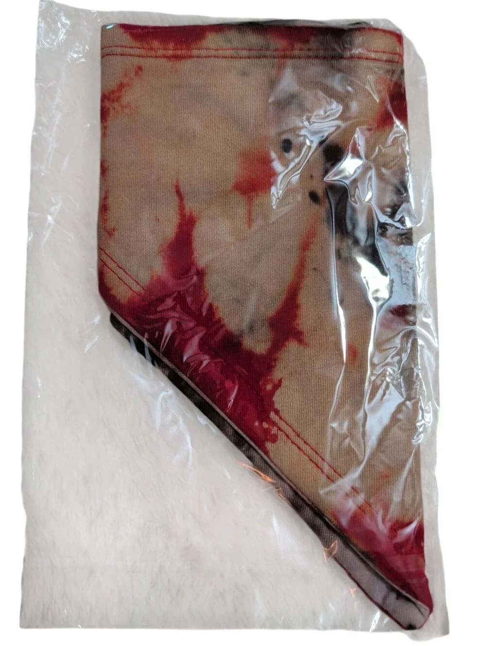 NWOT Tie-Dye Triangle Pet Bandana / Baby Bandaid Bib in Brown Tan And Red